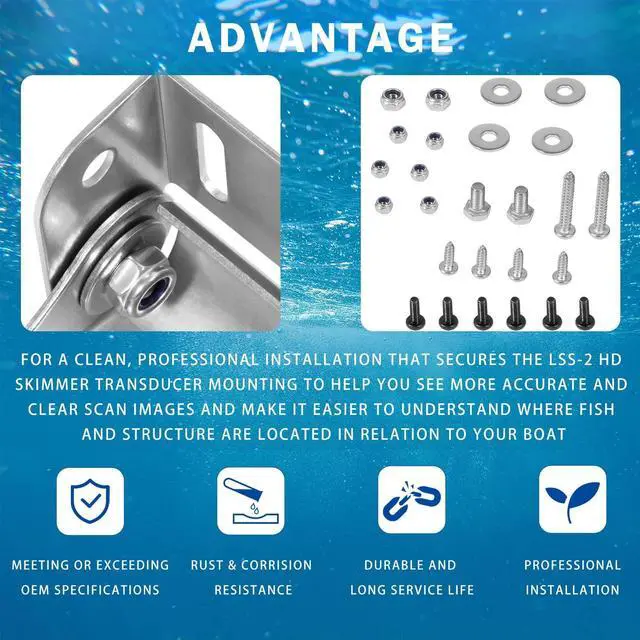 Alt view image 6 of 7 - 000-10874-001 Transducer Mounting Bracket Compatible with LSS-2 HD Skimmer Transducer Replacement for Lowrance LSS-2 HD Skimmer Transducer Mounting Bracket