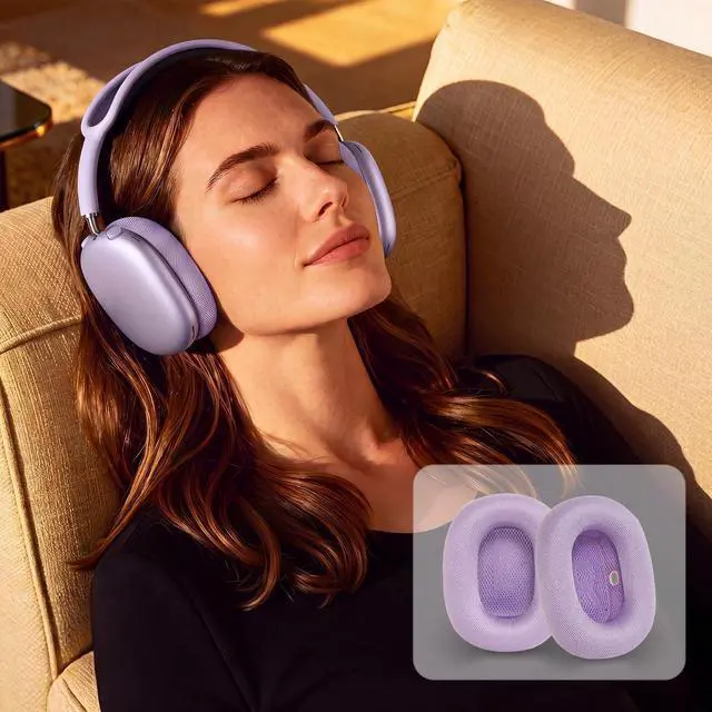 Alt view image 7 of 7 - Ear Cushions Earpads for AirPods Max 1 & 2, Space Gray | Upgraded Super Magnetic Snap, Mesh Fabric, Simple Quick Install, Noise Isolation, Enhanced Durability, Ergonomic, Acoustic Ac