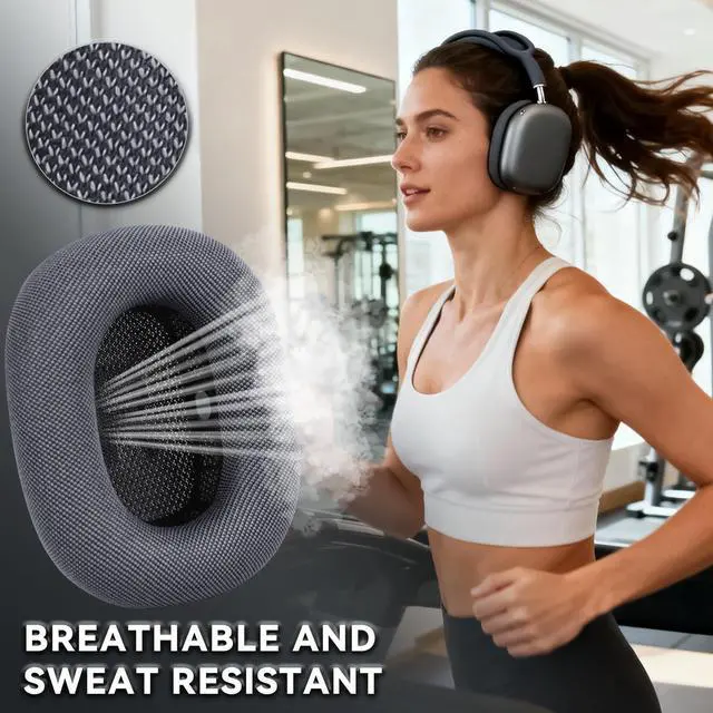 Alt view image 3 of 7 - Ear Cushions Earpads for AirPods Max 1 & 2, Space Gray | Upgraded Super Magnetic Snap, Mesh Fabric, Simple Quick Install, Noise Isolation, Enhanced Durability, Ergonomic, Acoustic Ac