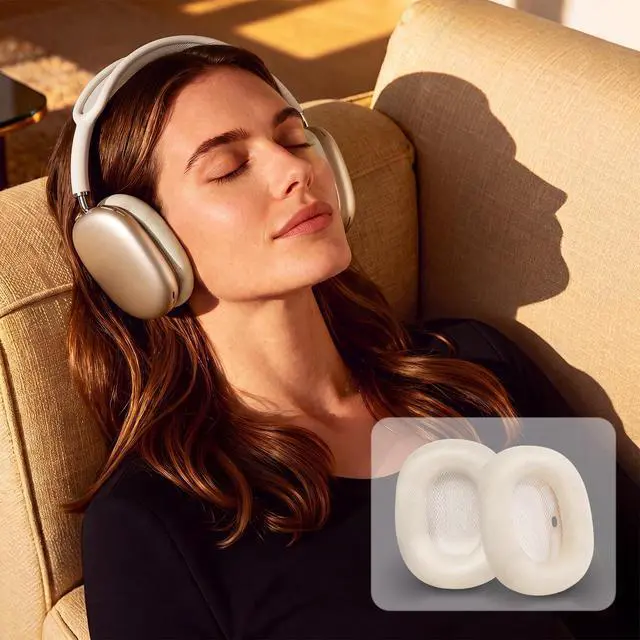 Alt view image 7 of 7 - Ear Cushions Earpads for AirPods Max 1 & 2, Star Light | Upgraded Super Magnetic Snap, Mesh Fabric, Simple Quick Install, Noise Isolation, Enhanced Durability, Ergonomic, Acoustic Ac