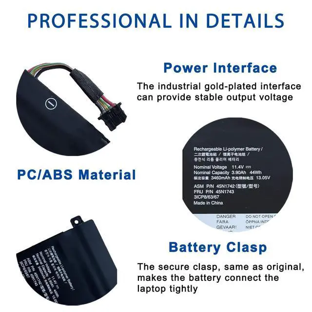 Alt view image 5 of 6 - 45N1742 45N1740 45N1741 45N1743 00NY639 Laptop Battery Replacement for Lenovo ThinkPad T550 T550s T560 W550 W550s P50S Type 20CK 20CJ 20FH 20FJ 20E2 Series SB10K12721 3ICP/7/61/70 3ICP7/62/66