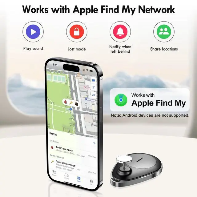 Alt view image 2 of 7 - Utag GPS Tracker for Kids Hidden 2 Pack, Bluetooth Tracker Works with Apple Find My (iOS only), Waterproof, Lost Mode, No Monthly Fee, Suitable for Children, Elderly, Pets, Backpack(Black)