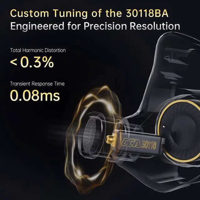 Alt view image 7 of 7 - Xyrra Dual Driver in-Ear Monitor Headphones,1DD+1BD HiFi IEM Earphones,Wired Gaming Earbuds for Gamers Musicians