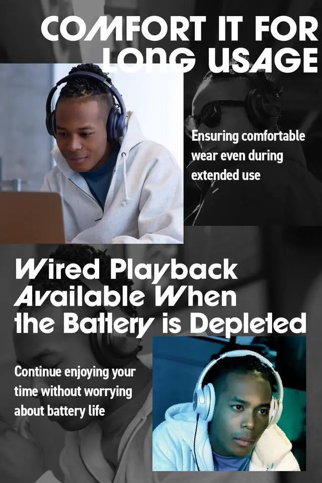 Alt view image 7 of 7 - WA-V1 High-Resolution Wireless Headphones with Adaptive Hybrid Noise Cancelling | Up to 120 Hours Playback | Superior Sound Quality and Comfort | Foldable Design (Khaki)
