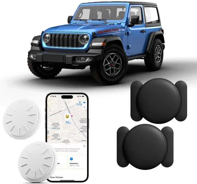 Main image of Car GPS Tracking Device for Vehicles,Cars etc,2PCS Real Time GPS Tracker for Car Work with Find My (iOS Only),Tracking Devices for Cars Hidden with Magnetic Case,No Monthly Fee (Black)