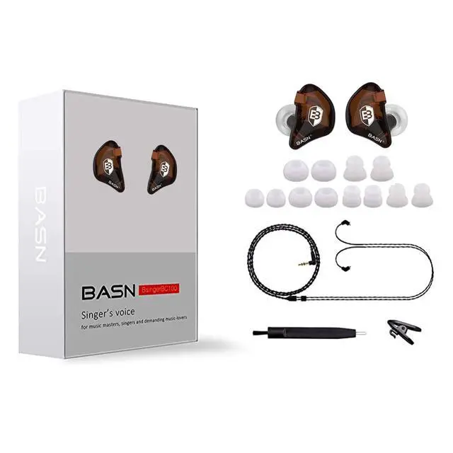 Alt view image 6 of 6 - Bsinger BC100 in Ear Monitor Headphones,Brown | Universal Fit Noise Isolating IEM Earphones for Musicians Singers Studio Audiophiles