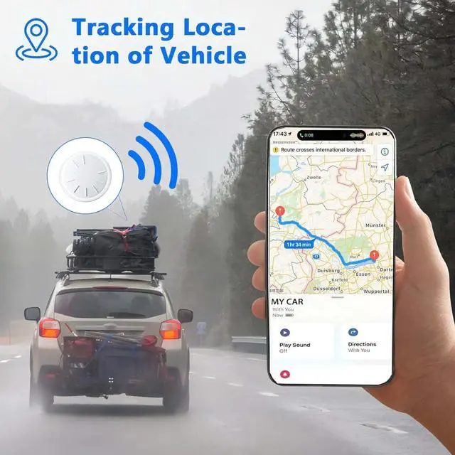 Alt view image 3 of 6 - GPS Tracking Devices, 1PCS Tracker Device for Vehicles Work with Find My (iOS Only), Car Tracker Device Hidden with Magnetic Case, No Monthly Fee, GPS Tracker for Vehicles (White)