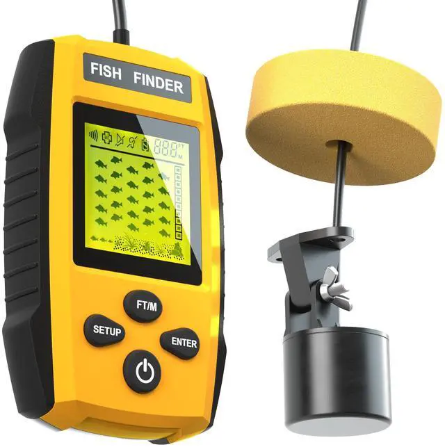 Main image of Portable Sonar Alarm Fish Finder with Sonar Transducer and LCD Display, for Kayak Fishing Boat Fishing Ice Fishing