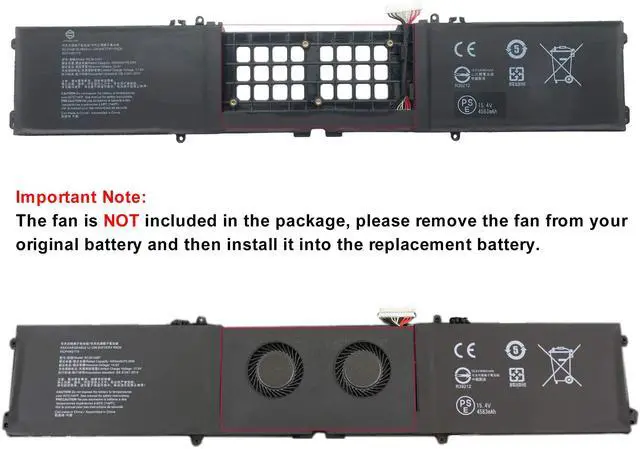 Alt view image 3 of 6 - RC30-0287 70.5Wh Laptop Battery Replacement for Razer Blade Pro 17 2019 2020 RZ09-0287 RZ09-02876 RZ09-02877 RZ09-02878 RZ09-02876E92-R3U1 RZ09-03295 RZ09-03297 Series Black 15.4V 4583mAh