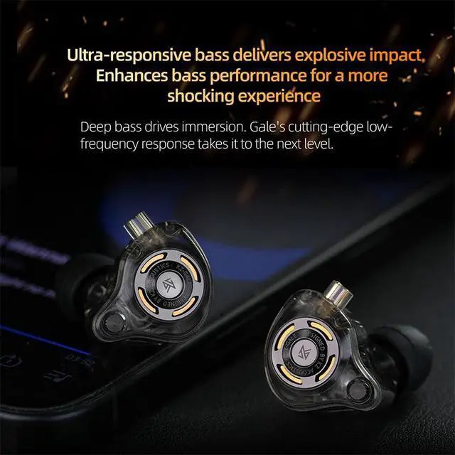 Alt view image 4 of 7 - KZ-Gale Earbuds in-Ear Headphones with Ergonomic Design, Stereo Sound, and Comfortable Fit for Immersive Gaming Experience (DSP Version, White)