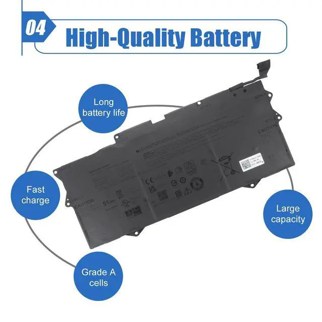 Alt view image 5 of 6 - YM15G Laptop Battery 51Wh Compatible with Dell XPS 13 9315 Series (Not for 9315 2-in-1) 9315-P1708LTW 9315-D1705S 9315-C0NNP 9315-WP01KR 0W6D4H W6D4H 0G9FHC G9FHC 11.55V 4191mAh