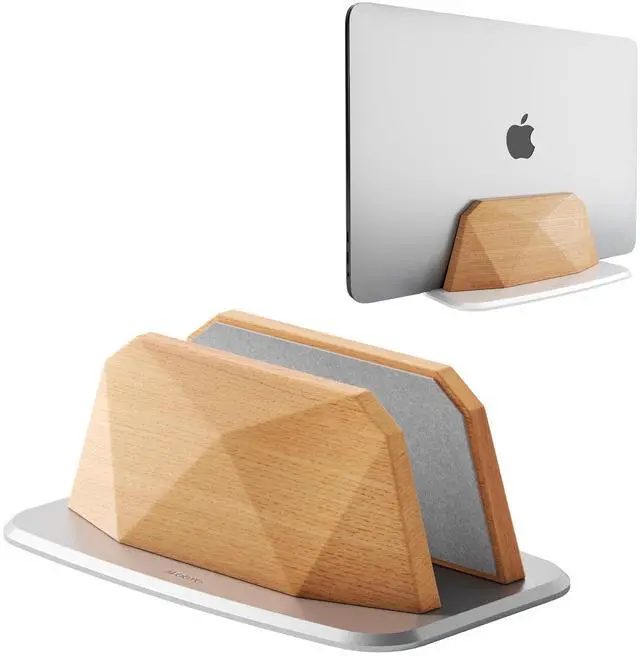 Main image of Vertical Laptop Stand - Wooden Adjustable Laptop Holder,Desktop Dock Compatible with All MacBook, Surface,Chromebook,Dell & More(Beechwood)