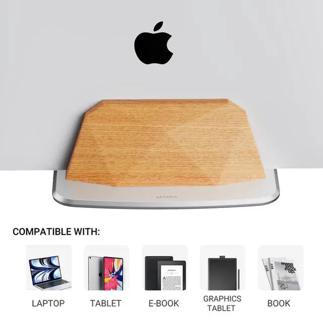 Alt view image 2 of 6 - Vertical Laptop Stand - Wooden Adjustable Laptop Holder,Desktop Dock Compatible with All MacBook, Surface,Chromebook,Dell & More(Beechwood)