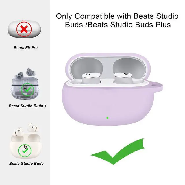Alt view image 2 of 6 - for Beats Studio Buds Case/Studio Buds Plus Case Cover with Cute Bee Daisy Flower Charm Keychain,Soft Silicone Cover Protective for Beats Studio Buds+ Earbuds Charging Case Purple