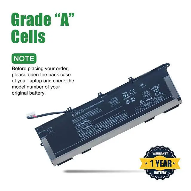 Alt view image 3 of 5 - OR04XL L34449-002 53.2Wh Laptop Battery Replacement for HP EliteBook X360 830 G5 G6 Series Notebook HSTNN-DB9C HSTNN-IB8U L34209-1B1 Black 7.7V 6562mAh