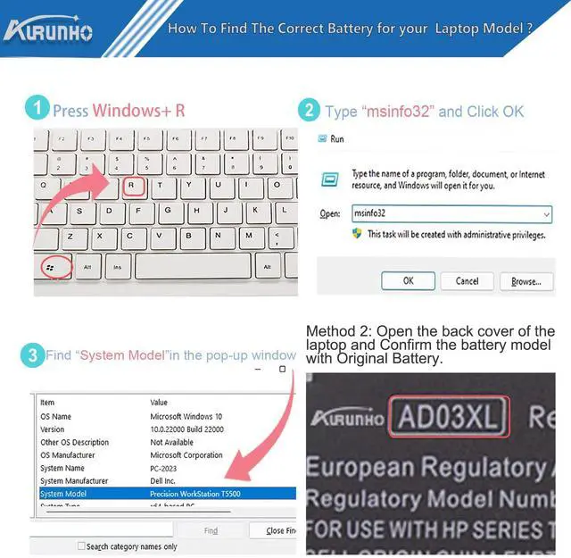 Alt view image 4 of 6 - AD03XL Laptop Battery Replacement for HP Envy 13-AD 13-AD000 13-AD100 13-AD1XX 13-AD002NG 13-AD101TX 13-AD104TX 13-AD109TX 13-AD012NA Series 921439-855 921409-2C1 921409-271 51.4Wh