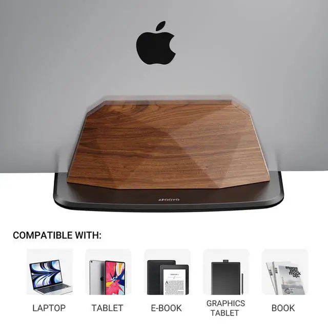 Alt view image 2 of 6 - Vertical Laptop Stand - Walnut Adjustable Laptop Holder,Desktop Dock Compatible with All MacBook, Surface,Chromebook,Dell & More(Walnut)