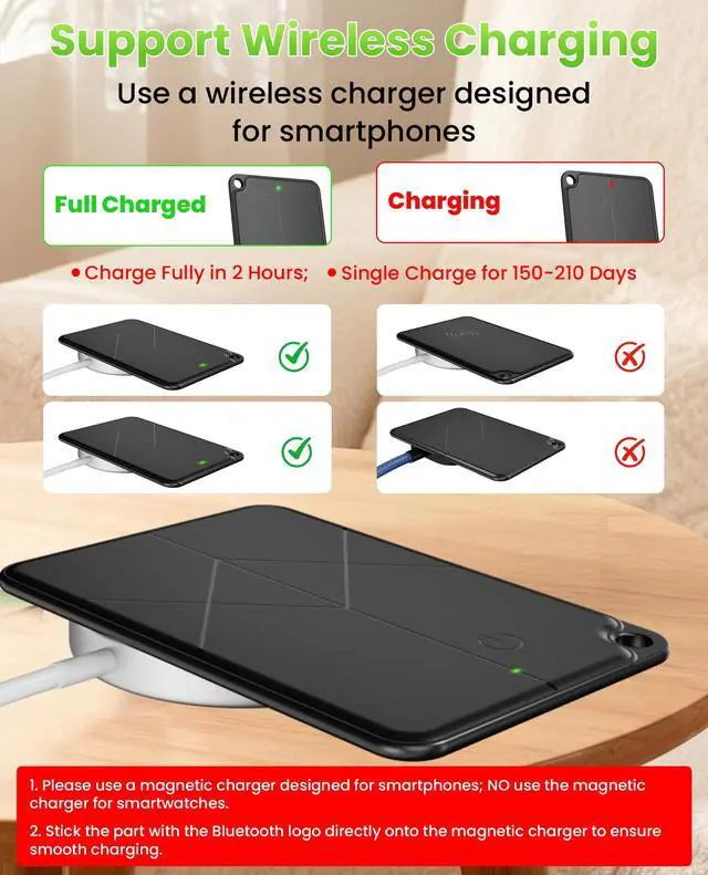 Alt view image 5 of 6 - 2026 Wallet Tracker Card for Android & iOS - Slim Tracking Card for Wallet GPS Tracker for Luggage Passport Keys, Wireless Charging Bluetooth Tracker Card, Works with Google Find Hub & Apple Find My