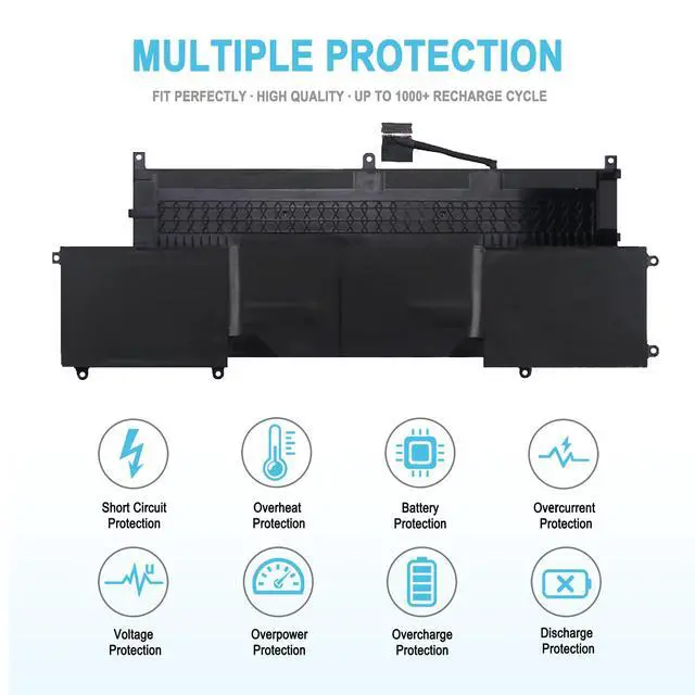 Alt view image 3 of 7 - 88Wh TVKGH Replacement Laptop Battery for Dell Latitude 9510 9520 Latitude 9520 2-in-1 Series Notebook N7HT0 N7HTO V5K68 N2NLL 0HYMNG 089GNG 0PKW00 11.4V 7334mAh 6-Cell