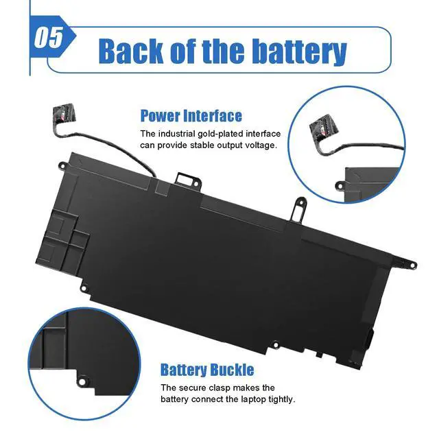 Alt view image 6 of 6 - 52Wh NF2MW Laptop Battery Replacement for Dell Latitude 7400 2-in-1 Latitude 14 9410 2-in-1 Series 085XM8 08W3YY C76H7 0C76H7 7146W G8F6M 0G8F6M 02K0CK DJ5GG P110G P110G001 7.6V 6500mAh