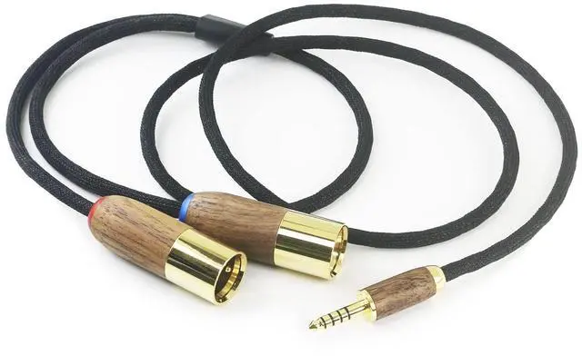 Main image of 4.4mm Balanced Male to 2 XLR Male Audio Adapter Cable 6N OCC Copper Silver Plated Cord Walnut Wood Shell 4.4mm to 2 XLR Balanced Cable 1m/3.3ft/39inches
