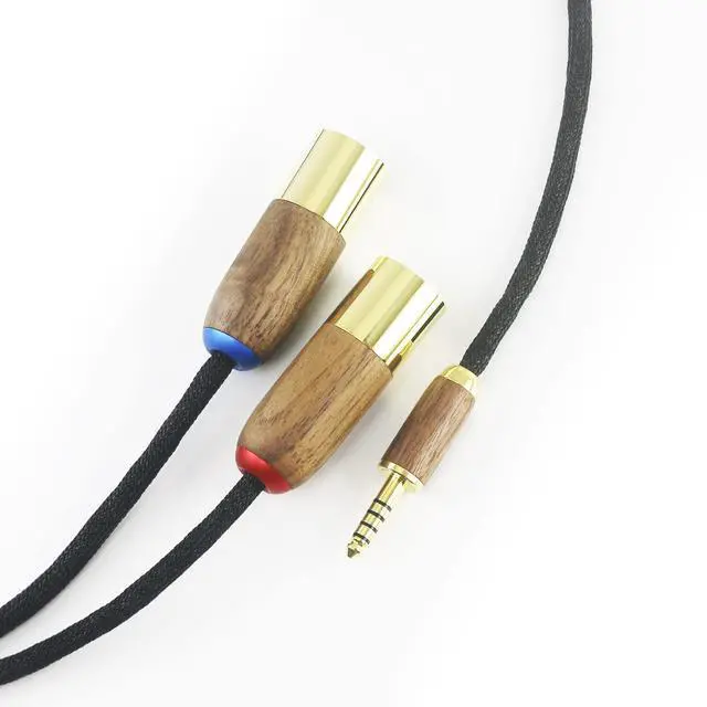 Alt view image 5 of 6 - 4.4mm Balanced Male to 2 XLR Male Audio Adapter Cable 6N OCC Copper Silver Plated Cord Walnut Wood Shell 4.4mm to 2 XLR Balanced Cable 1m/3.3ft/39inches