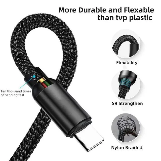 Alt view image 4 of 7 - USB C GaN Charger for Surface Tablets, 65W GaNk Charger with 6ft Nylon Surface to USB C Cable, Compatible for Microsoft Surface Pro 10 7/6/5/4/3 Surface Go 4/3/2/1, Black, GaN-001US
