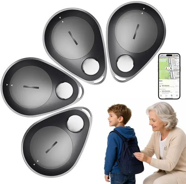 Main image of Utag GPS Tracker for Kids,4pcs Key Finder Works with Apple Find My (iOS only),Privacy Protection, Lost Mode, Waterproof,Bluetooth Tracker for Children, Seniors, Pets, Backpack (Black)