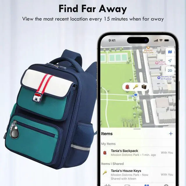 Alt view image 5 of 6 - Utag GPS Tracker for Kids,2pcs Key Finder Works with Apple Find My (iOS only),Privacy Protection, Lost Mode, Waterproof,Bluetooth Tracker for Children, Seniors, Pets, Backpack (Black)