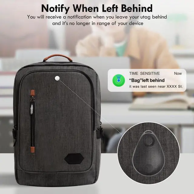 Alt view image 4 of 6 - Utag GPS Tracker for Kids,2pcs Key Finder Works with Apple Find My (iOS only),Privacy Protection, Lost Mode, Waterproof,Bluetooth Tracker for Children, Seniors, Pets, Backpack (Black)