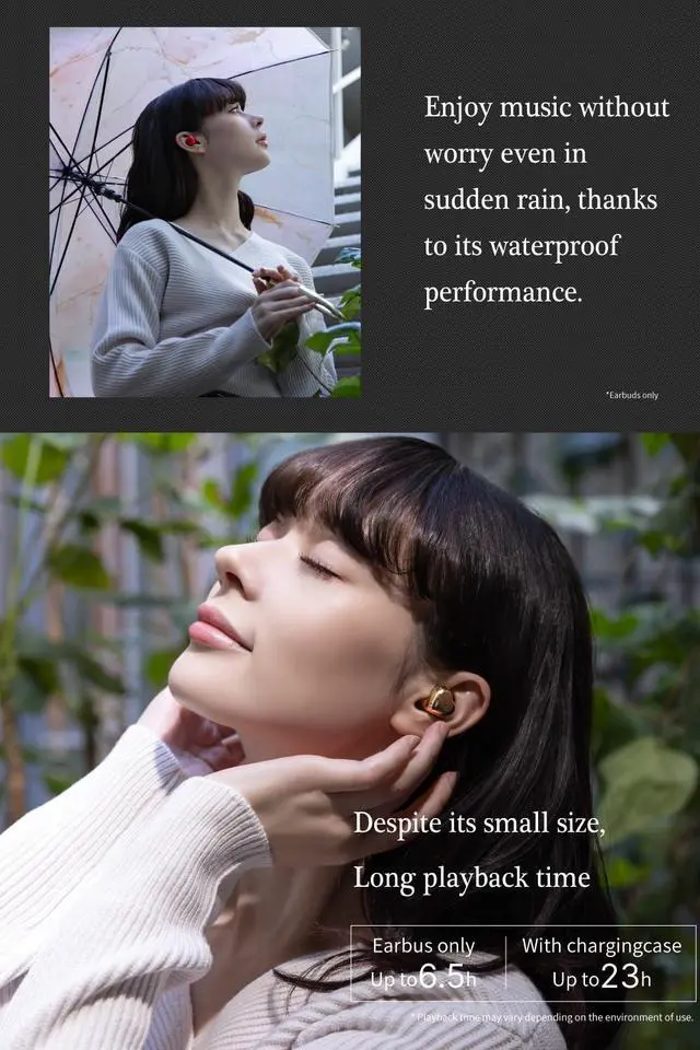 Alt view image 6 of 6 - TE-I3 Cute Heart-Shaped Wireless Earbuds for Small Ears with Clear Hard Case, Bluetooth 5.3, Up to 23 Hours Playtime, IPX4 Waterproof, Multipoint Connection, Ambient Sound, Bulid in Mic (Red)