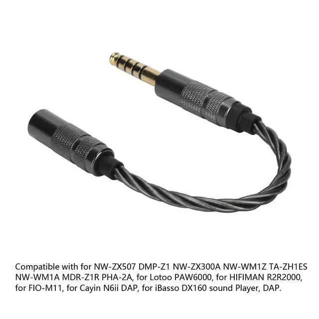 Alt view image 4 of 6 - Zopsc Silver Plated Audio Adapter Cable 4.4mm Balanced Male to 3.5mm | Stereo Female Adapter Headphone Cable for NWZX507 DMPZ1 NWZX300A NWWM1Z