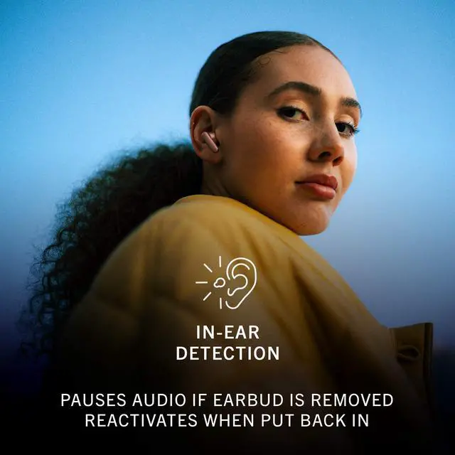 Alt view image 4 of 6 - True Wireless Earbuds Headphones with Active Noise Cancelling, 25 Hours Playtime, Touch Controls & 6 Microphones for Clear Calling, Bluetooth 5.0 Earphones, London, Black