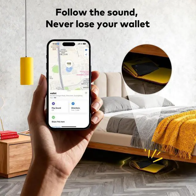 Alt view image 4 of 7 - Dual Platform Wallet Tracker Card, iOS&Android Anti-Loss Slim Smart Locator, Wireless Charging, Works with Apple Find My & Google Find Hub, Item Finder for Wallet Passport Keys Backpack