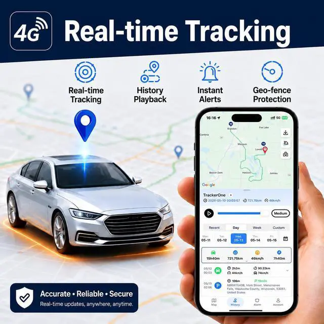 Alt view image 4 of 7 - GPS Tracker for VehiclesReal Time Car Tracking Device with 7-Month Battery | with App Subscription Required, Strong Magnetic Mount, Anti Theft Locator, Full North America Coverage, Cancel Anytime