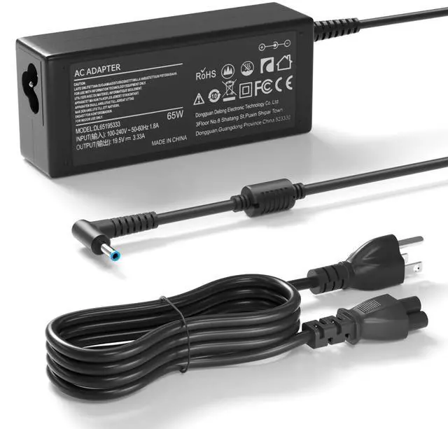 Main image of 65W 45W Pink Laptop Charger Compatible with HP Probook & Elitebook | Probook 450 440 445 455 430 470 X360 11 G10 G9 G8 G7 G6 650 640 G5 G4 Elitebook 840 850 845 830 G8 Smart Blue Tip Power Cord