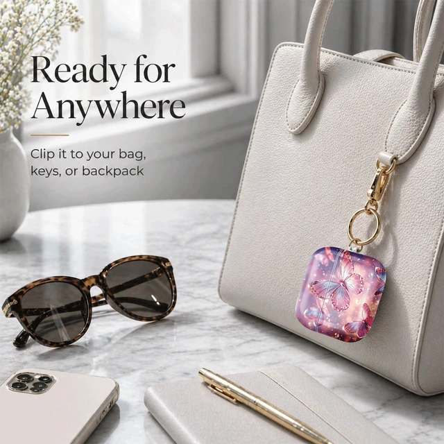Alt view image 4 of 7 - Compatible with Airpod 4 Case,TPU Cute Pattern Protective, Shockproof Anti Scratch Case with Keychain Ring, Supports Wireless Charging(Colorful Butterflies Floating in Sparkles)