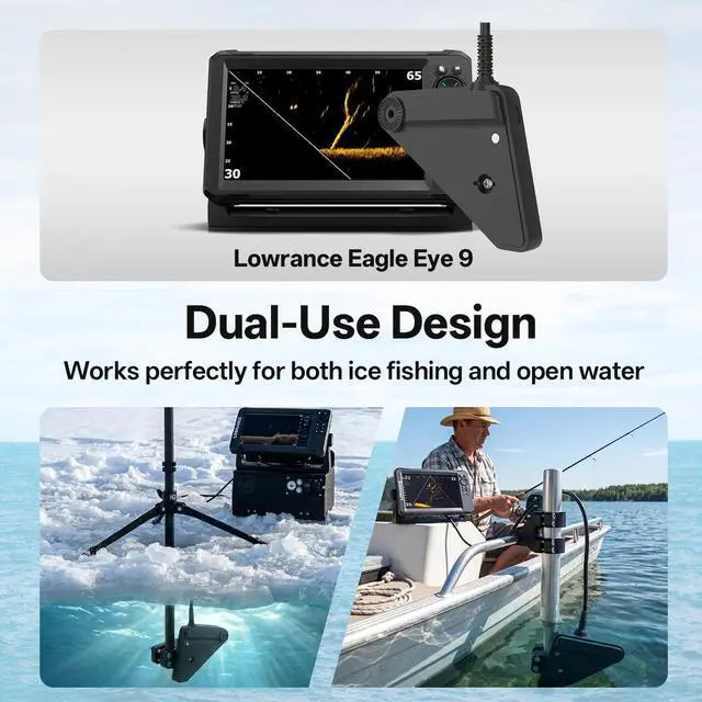 Alt view image 2 of 5 - Adjustable Transducer Pole Clamp Mount Compatible with Lowrance Eagle Eye 9, Fits Round Pole