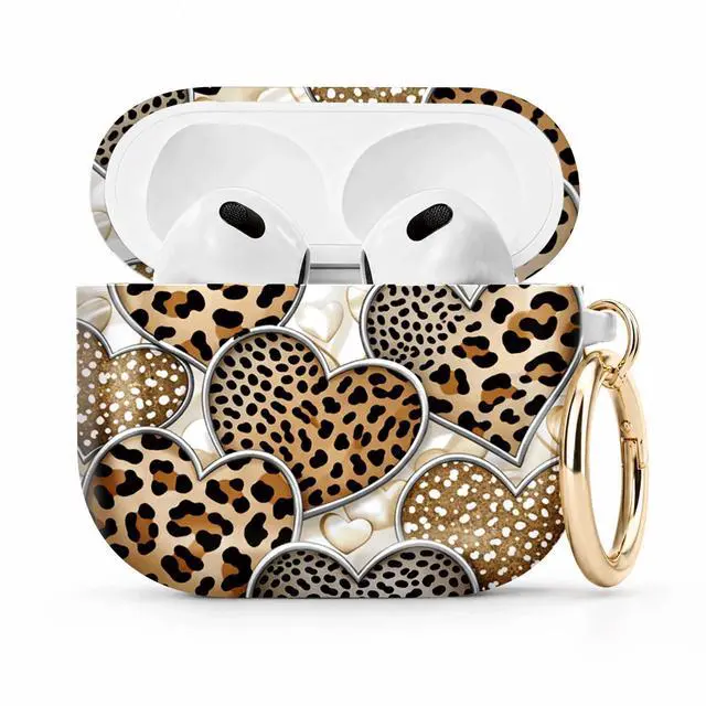 Main image of Compatible with Airpod 4 Case,TPU Cute Pattern Protective, Shockproof Anti Scratch Case with Keychain Ring, Supports Wireless Charging(Heart Leopard)