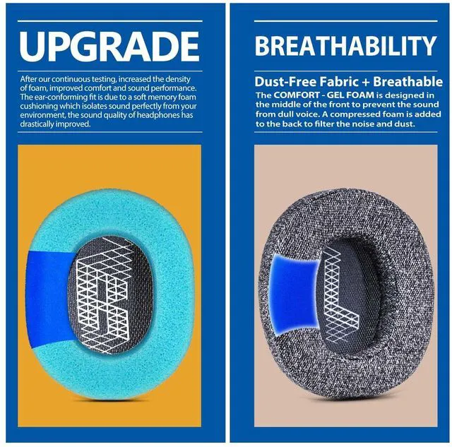 Alt view image 4 of 7 - Live 650 BTNC E65BTNC Ear Pads Compatible with JBL E65 E65BTNC/ Duet NC/Live 650BTNC/ Live 660 BTNC Headphones I Replacement Ear Cushion with Comfortable-Gel Foam (Grey Fabric)