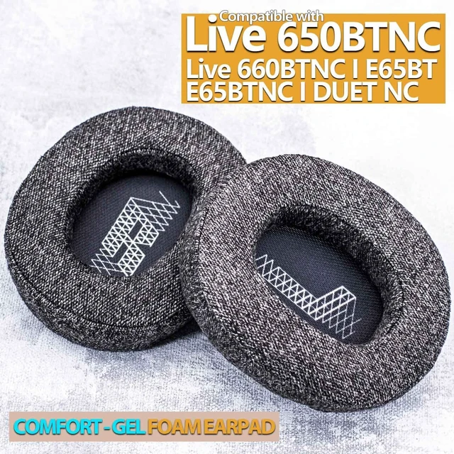 Alt view image 6 of 7 - Live 650 BTNC E65BTNC Ear Pads Compatible with JBL E65 E65BTNC/ Duet NC/Live 650BTNC/ Live 660 BTNC Headphones I Replacement Ear Cushion with Comfortable-Gel Foam (Grey Fabric)