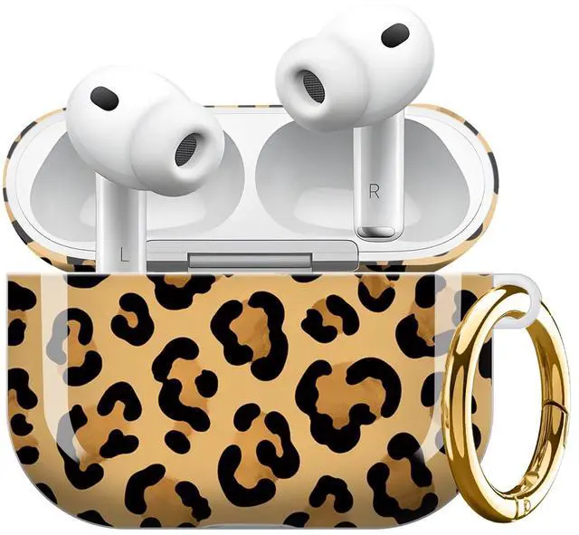 Main image of Compatible with AirPod Pro 3 Case 2025,Shockproof Protective Cover with Keychain,Multi-Theme Graphic Design Shell for Men Women,Ideal for Gym&Travel(Leopard Background)