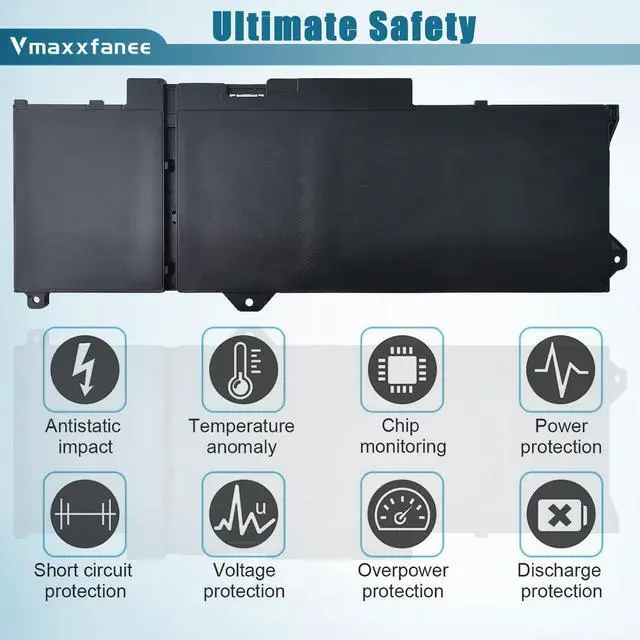 Alt view image 4 of 7 - GRT01 64Wh Battery Replacement for Dell Latitude 5521 5531 5421 5431 Precision 3470 3561 3571 3581 Series Laptop 0P3TJ 00P3TJ 0R05P0 R05P0 05RGW