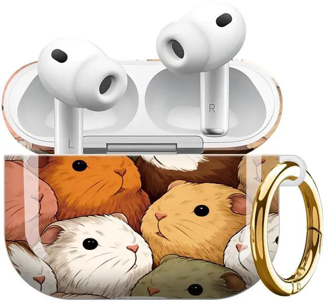 Main image of Compatible with AirPod Pro 3 Case 2025,Shockproof Protective Cover with Keychain,Multi-Theme Graphic Design Shell for Men Women,Ideal for Gym&Travel(Cute Guinea Pigs)
