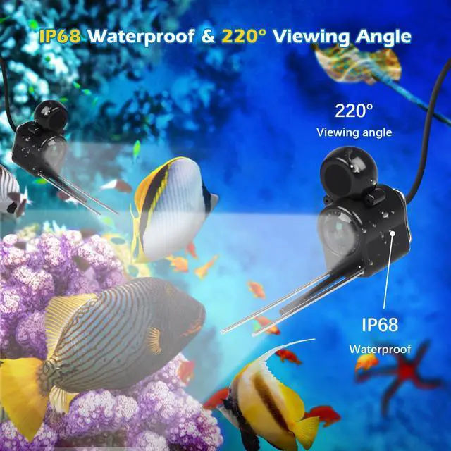 Alt view image 5 of 6 - Underwater Fishing Camera, 4K HD 5 Inch IPS Screen, Portable Fish Finder | 8000mAh Battery, Infrared Night Vision, 220° Wide Angle, IP68 Waterproof, 98ft Cable for Ice Lake Boat Kayak Fishing