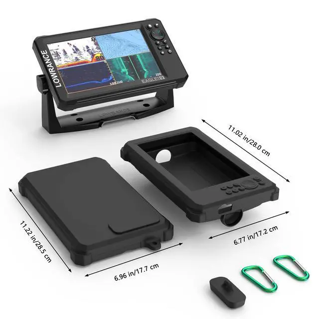 Alt view image 4 of 7 - Fish Finder Protective Silicone Skin Case and Sun Cover for Lowrance Eagle Eye 9 and Lowrance Eagle 9 Full-Coverage, Anti-Scratch, Non-Slip CaseBlack