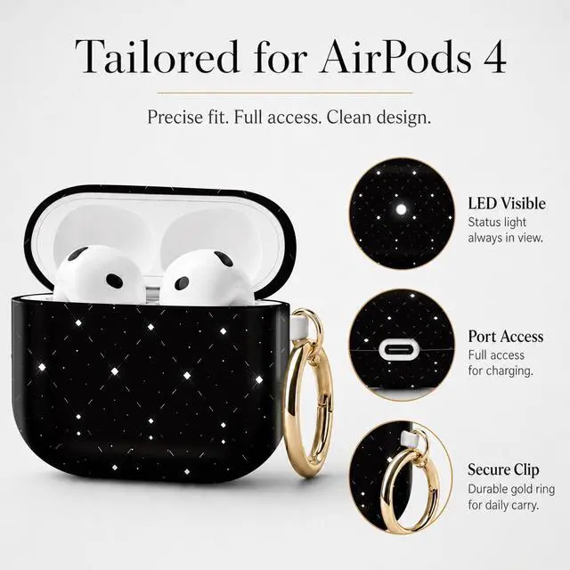 Alt view image 6 of 7 - Compatible with Airpod 4 Case,TPU Cute Pattern Protective, Shockproof Anti Scratch Case with Keychain Ring, Supports Wireless Charging(Diamond Grid with Dots)