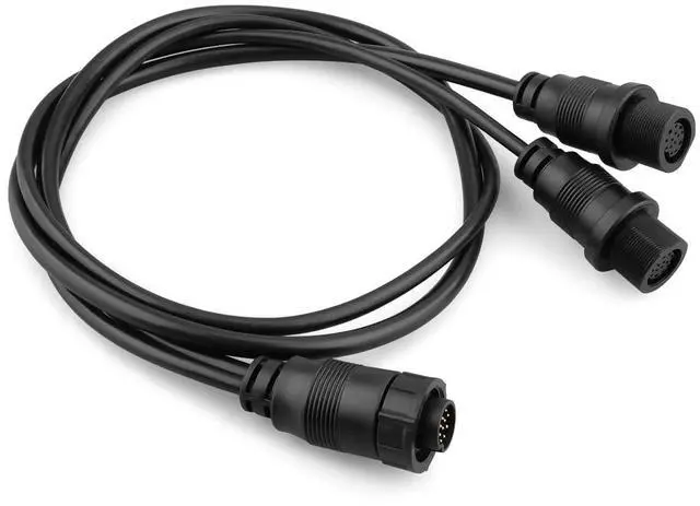 Main image of 720111-1 14 M ID SIDB Y Splitter Cable Fit for Humminbird SOLIX APEX XPLORE Fish Finders All Models, Side Imaging 2D Sonar Connection, 30 Inch Y Cable