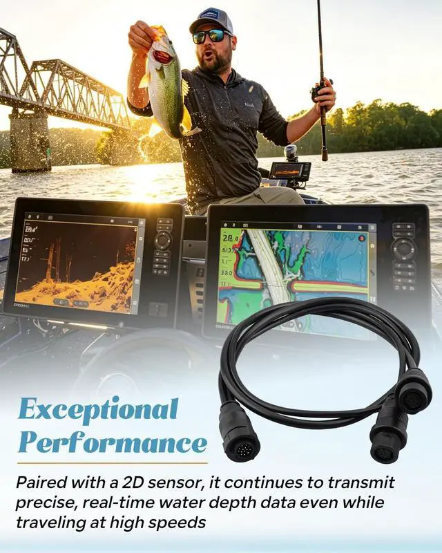 Alt view image 4 of 6 - 720111-1 14 M ID SIDB Y Splitter Cable Fit for Humminbird SOLIX APEX XPLORE Fish Finders All Models, Side Imaging 2D Sonar Connection, 30 Inch Y Cable