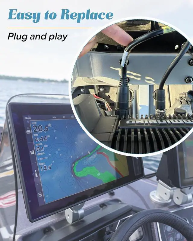 Alt view image 6 of 6 - 720111-1 14 M ID SIDB Y Splitter Cable Fit for Humminbird SOLIX APEX XPLORE Fish Finders All Models, Side Imaging 2D Sonar Connection, 30 Inch Y Cable
